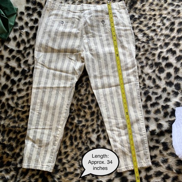 FREE PEOPLE. Striped Denim Trouser. - Picture 6 of 6